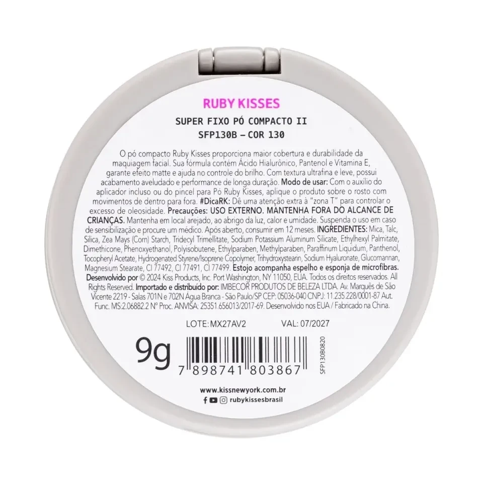 NOVO Pó Compacto Super Fixo COR 130 - Ruby Kisses - 2