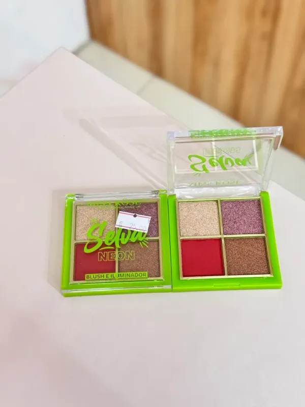 Paleta de blush, iluminador e contorno - Selva Neon Miss Rôse