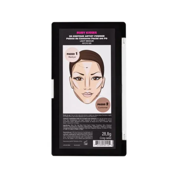 Paleta de contorno e pó Médium DARK - Ruby Kisses  - imagem 3
