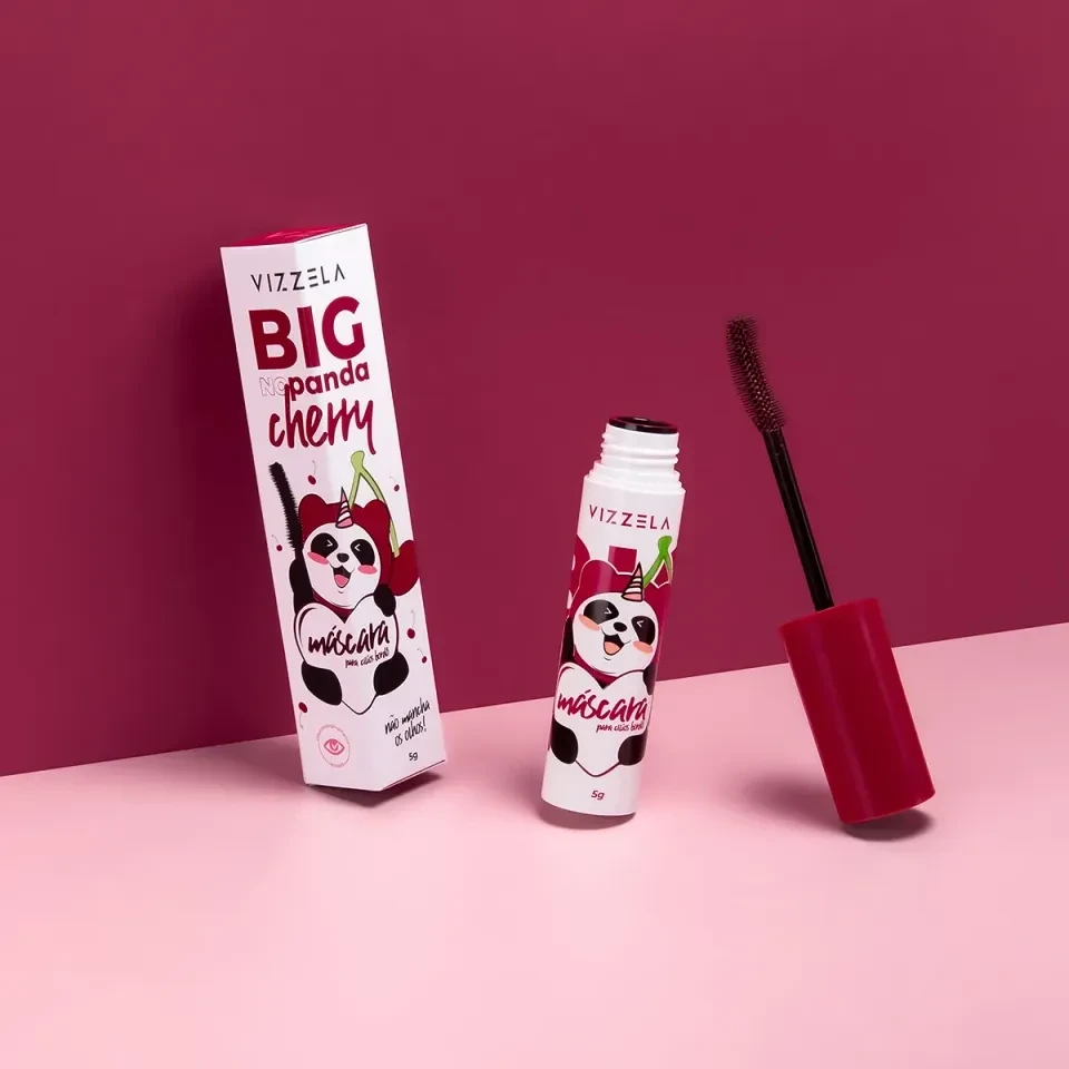 máscara para cílios big no panda cherry - bordô Vizzela  - 1