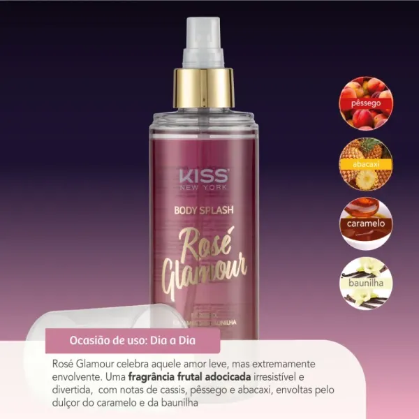 Body Splash Rose Glamour - Kiss New York - imagem 2