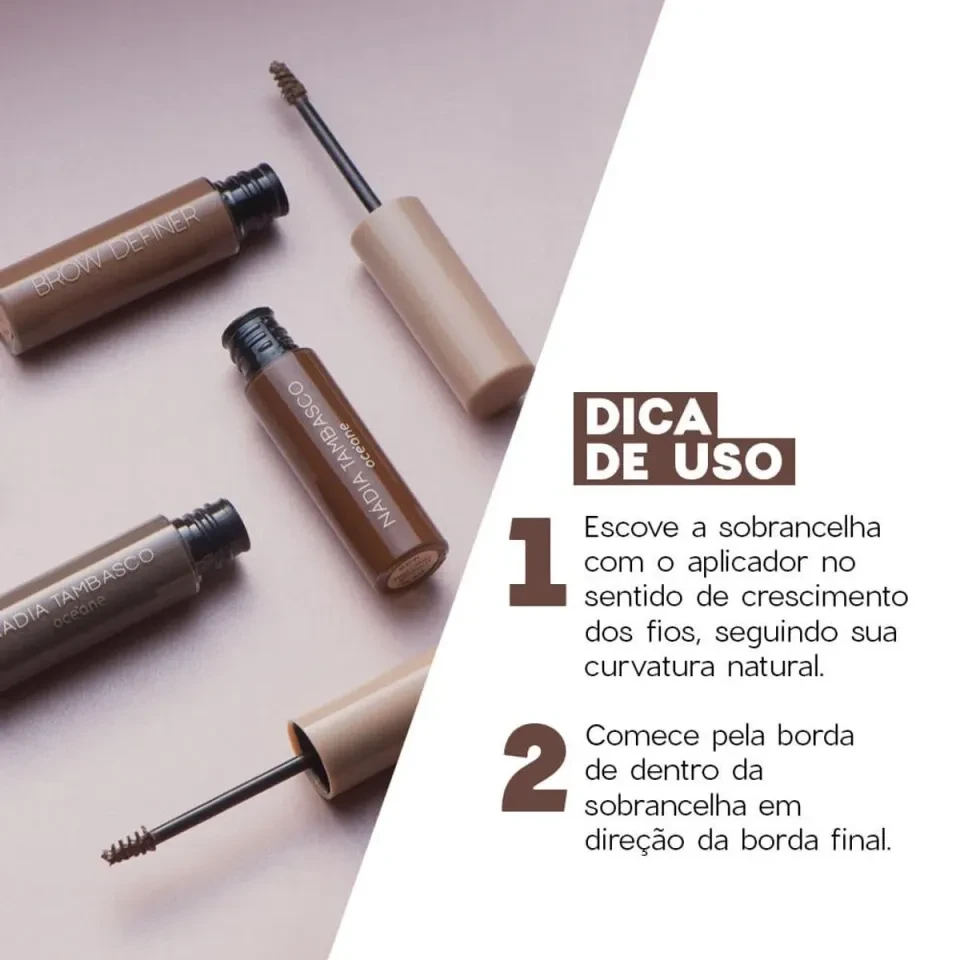 Máscara de Sobrancelha Castanho Nádia Tambasco By Océane - Brow Definer Natural Brown 5ml - 3