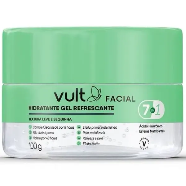 Hidratante facial refrescante em gel - Vult 