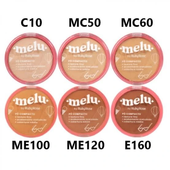 Pó compacto MELU COR C10  - Ruby Rose  - 2