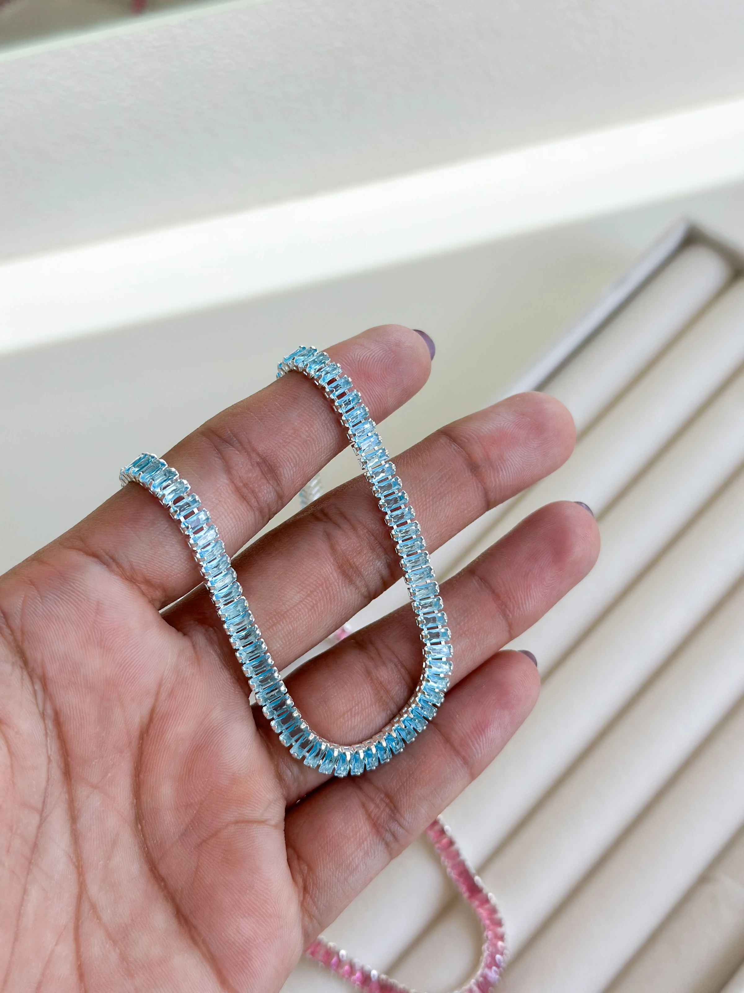 Choker baguete azul - 3
