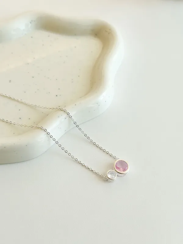 Colar círculo rosa 