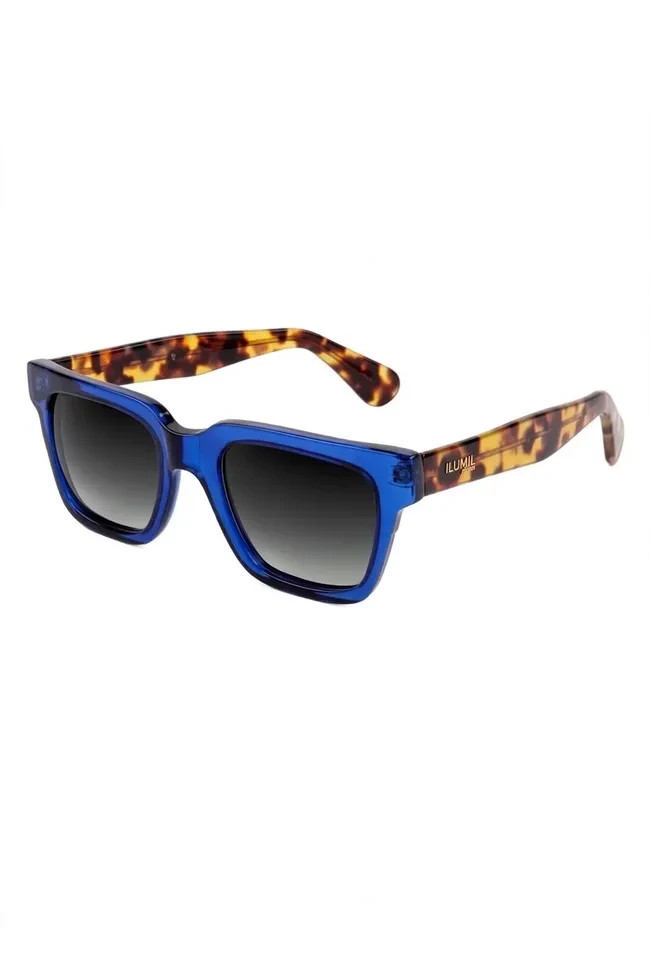 Oculos de sol polarizado Ilumil HQ2025 azul haste tartaruga - 1