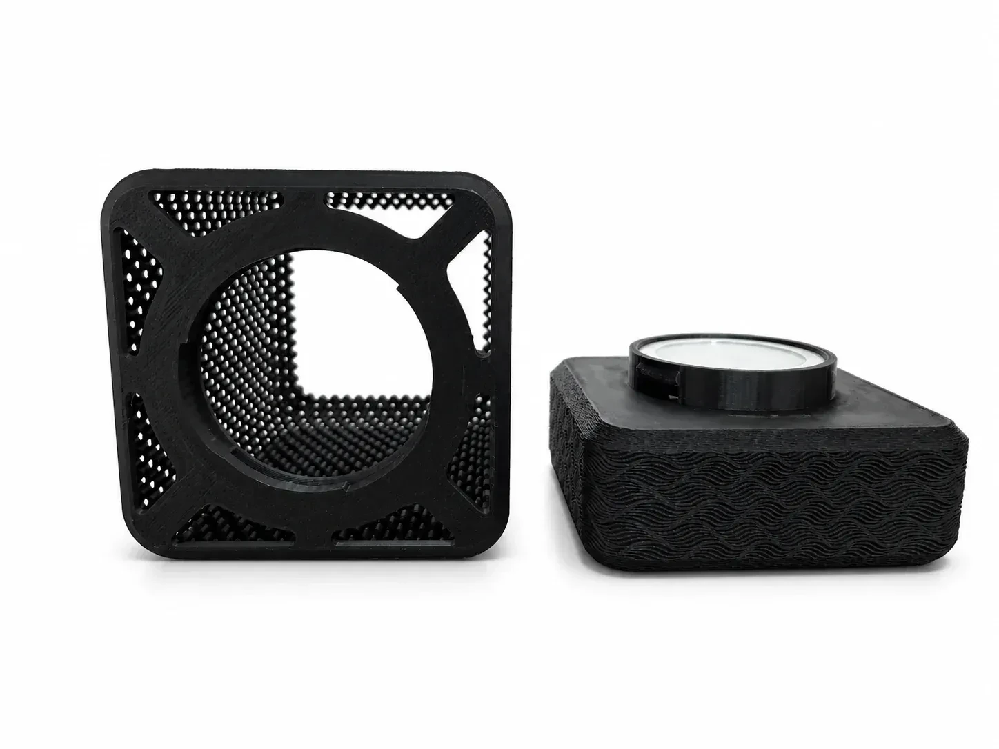 Luminária de Mesa Eletto Nero – Design Texturizado com Iluminação Cênica em LED - 4