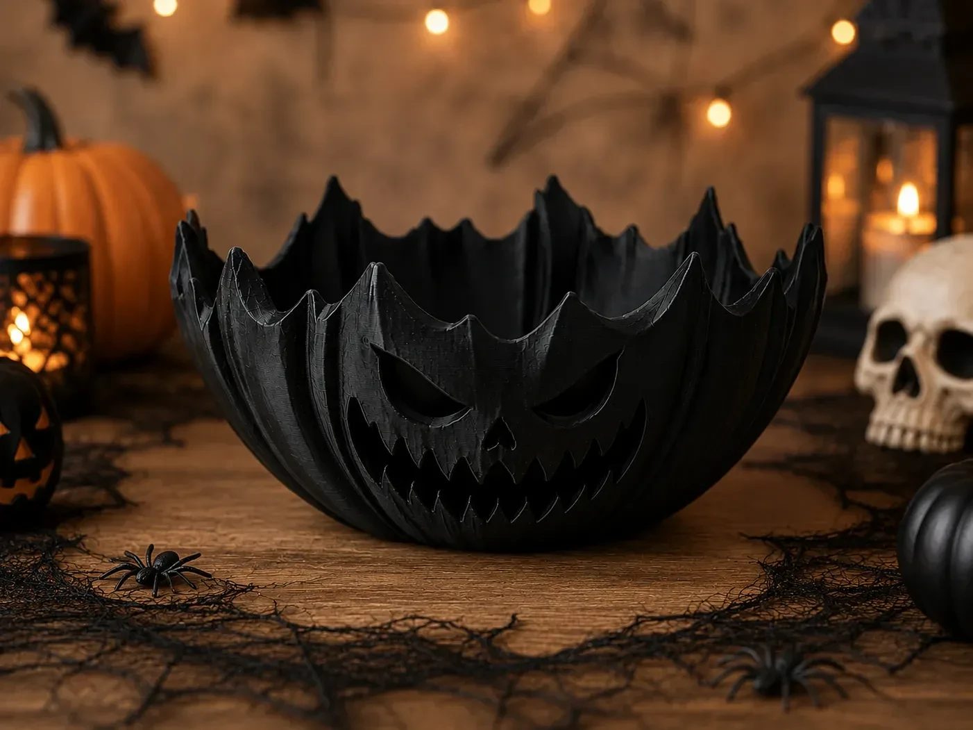 Bowl Decorativo Halloween Bat Pumpkin – Porta-Doces e Utilitário Dark - 3